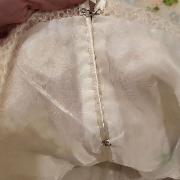 50s/60s Vintage Floral English Garden Cardigan Mohair Wool Blend Size Small - Picture 6 of 11